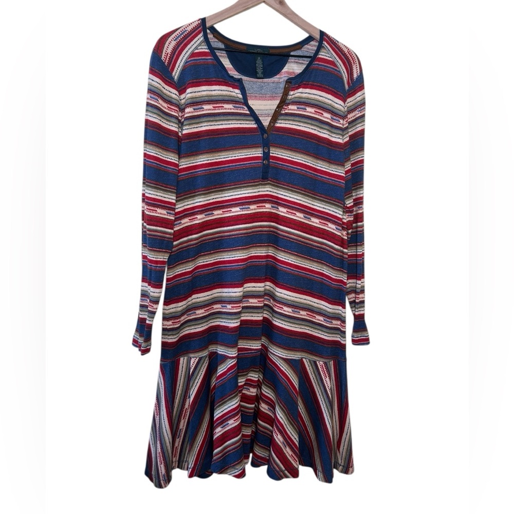 Ralph Lauren LRL Jeans Co. Southwestern Aztec Striped Drop-Waist Midi Dress 2X - Picture 11 of 11